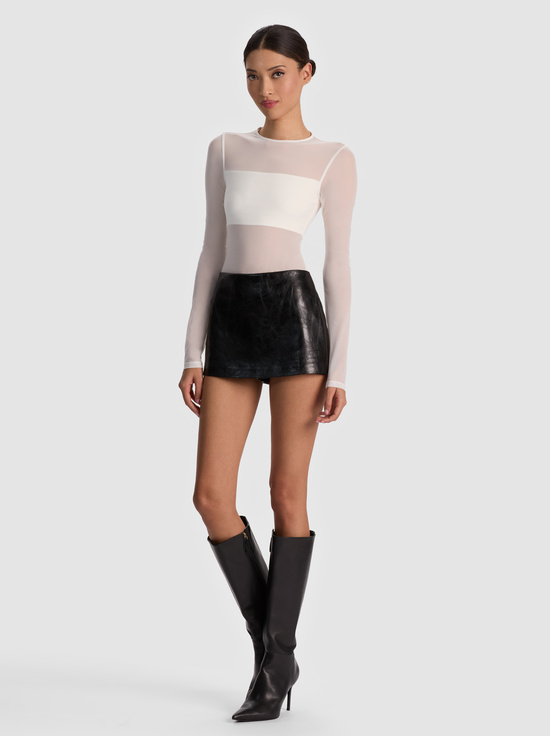 OFF WHITE-BANDEAU LONG SLEEVE BODYSUIT
