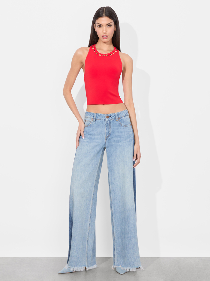 HEIDI GROMMET TANK - BRIGHT RUBY image 5 - Alice And Olivia