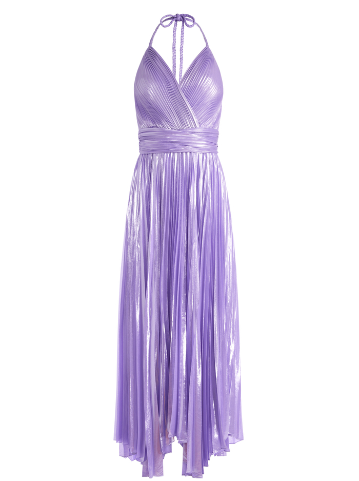ARISTA SLEEVELESS HALTER NECK PLEATED MAXI DRESS - SOLSTICE image 5 - Alice And Olivia