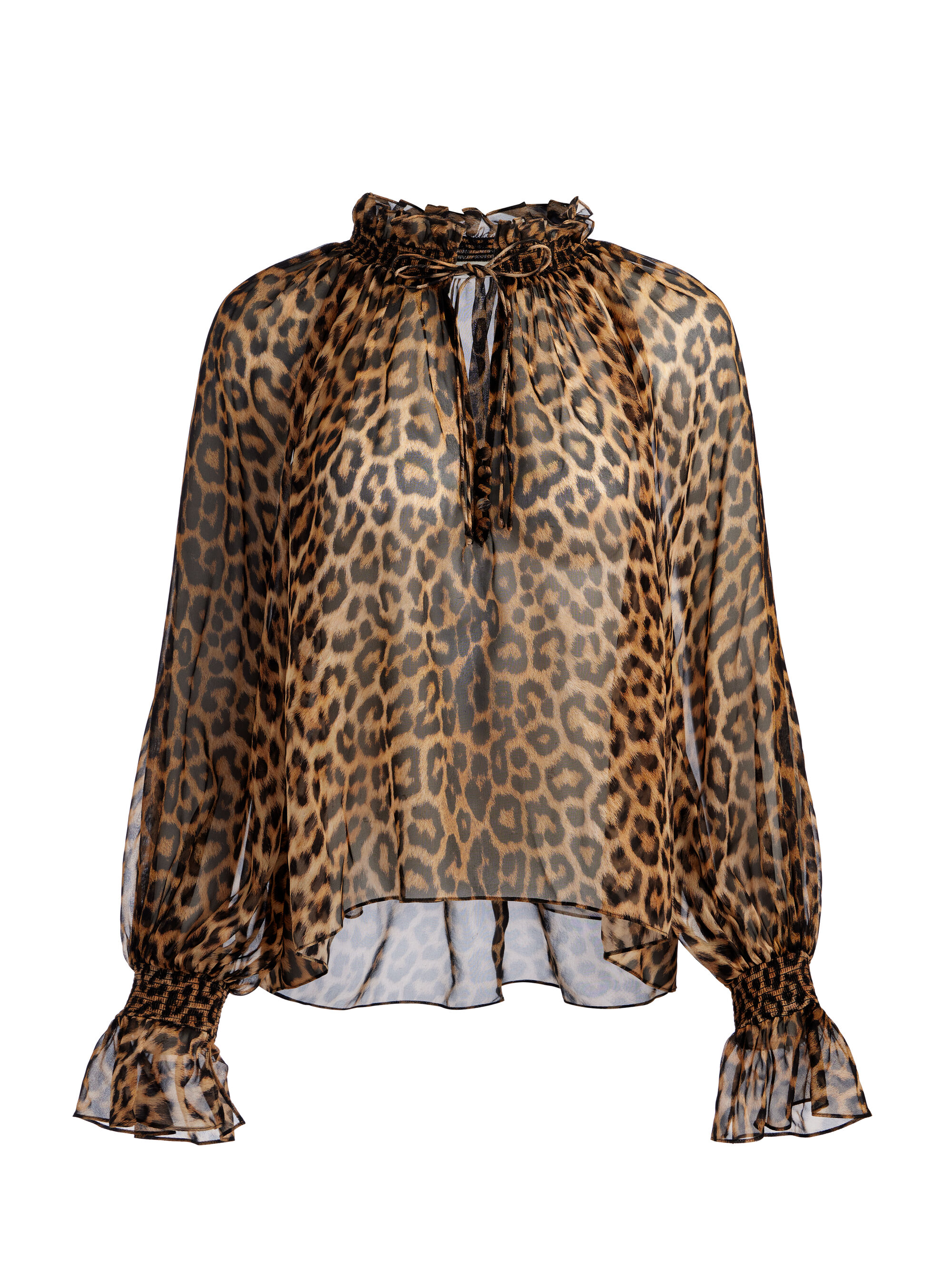 Norah Leopard Silk Blouse In Catwalk Alice + Olivia