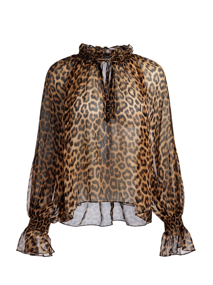 NORAH LEOPARD SILK BLOUSE - CATWALK image 5 - Alice And Olivia