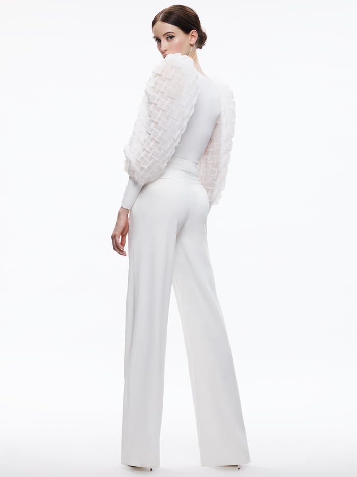 ABELLA PUFF SLEEVE SQUARE NECK SWEATER - SOFT WHITE image 1 - Alice And Olivia