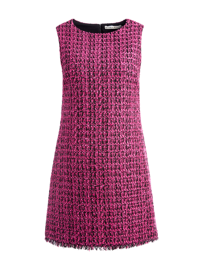 CLYDE MINI DRESS - BLACK/WILD PINK image 5 - Alice And Olivia