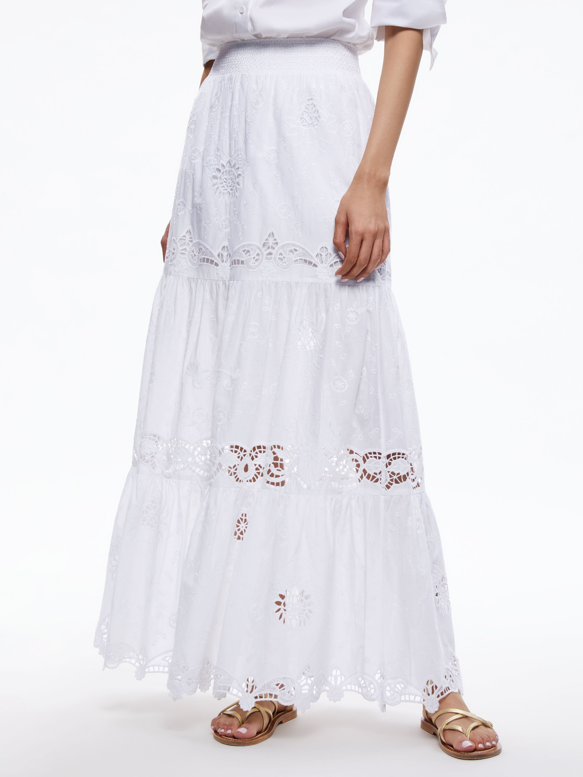 大特価 Reise Olivia + Alice | White In Skirt Maxi Panelled トップス