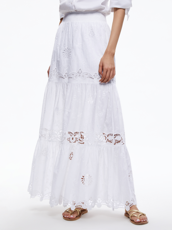 REISE PANELLED MAXI SKIRT - WHITE - Alice And Olivia