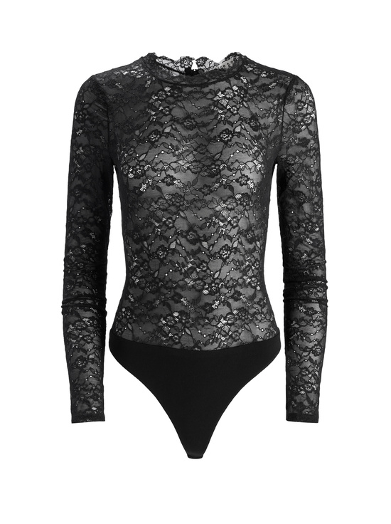 BLACK-TAEYN LACE BODYSUIT