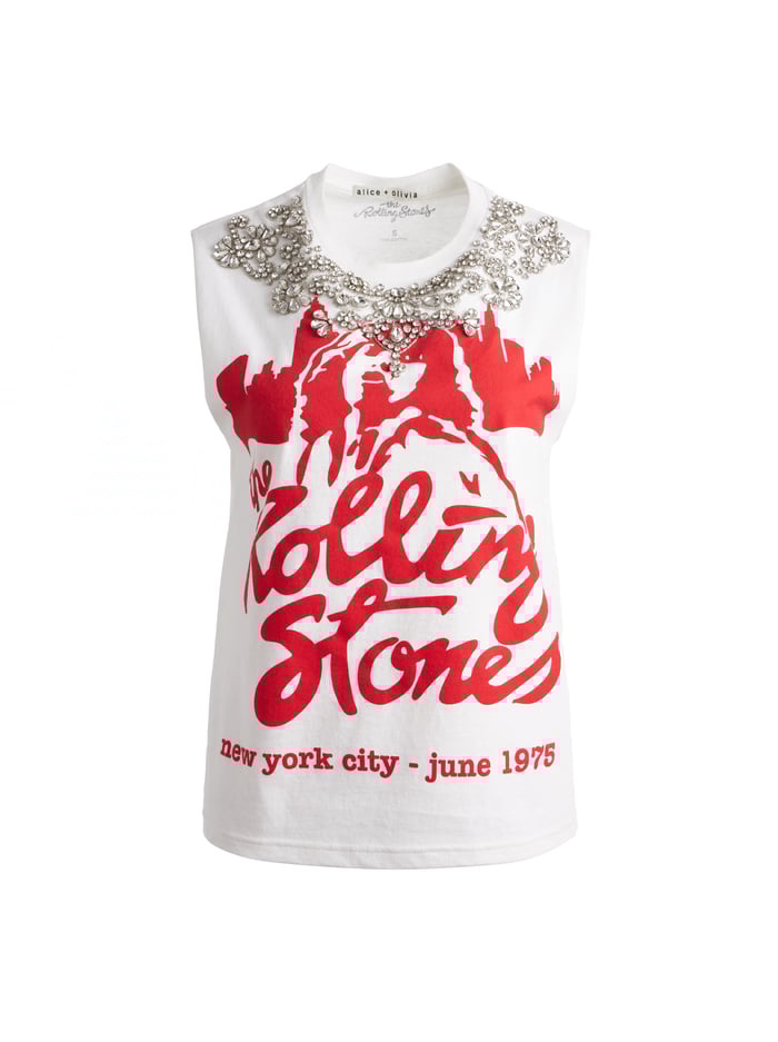 MICAH MUSCLE TANK - OFF WHITE/MULTI image 5 - Alice And Olivia