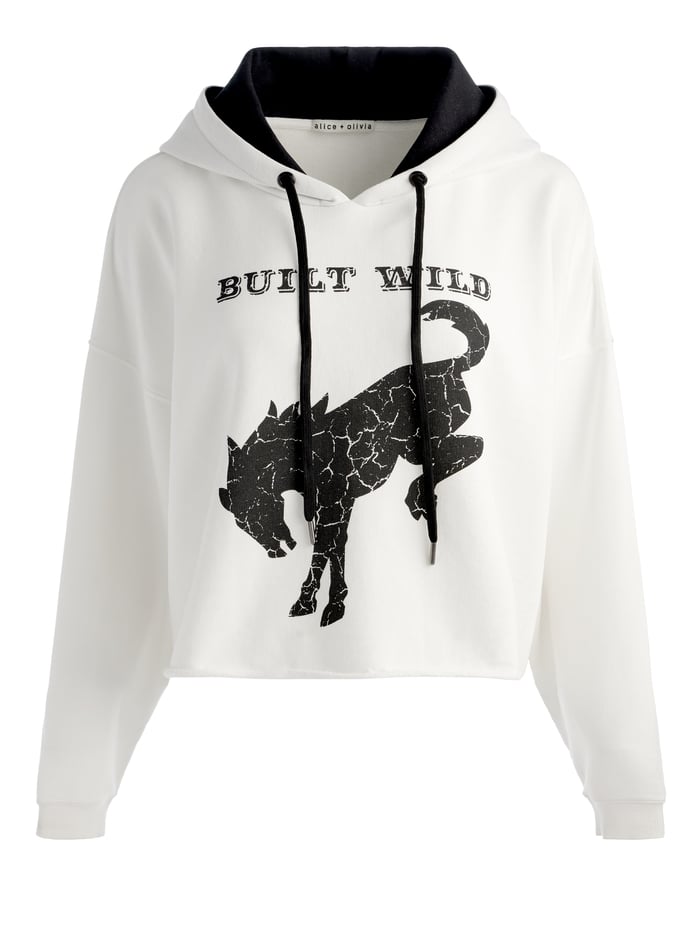 A+O X BRONCO SUNNY CROPPED HOODIE - BUILT WILD image 5 - Alice And Olivia