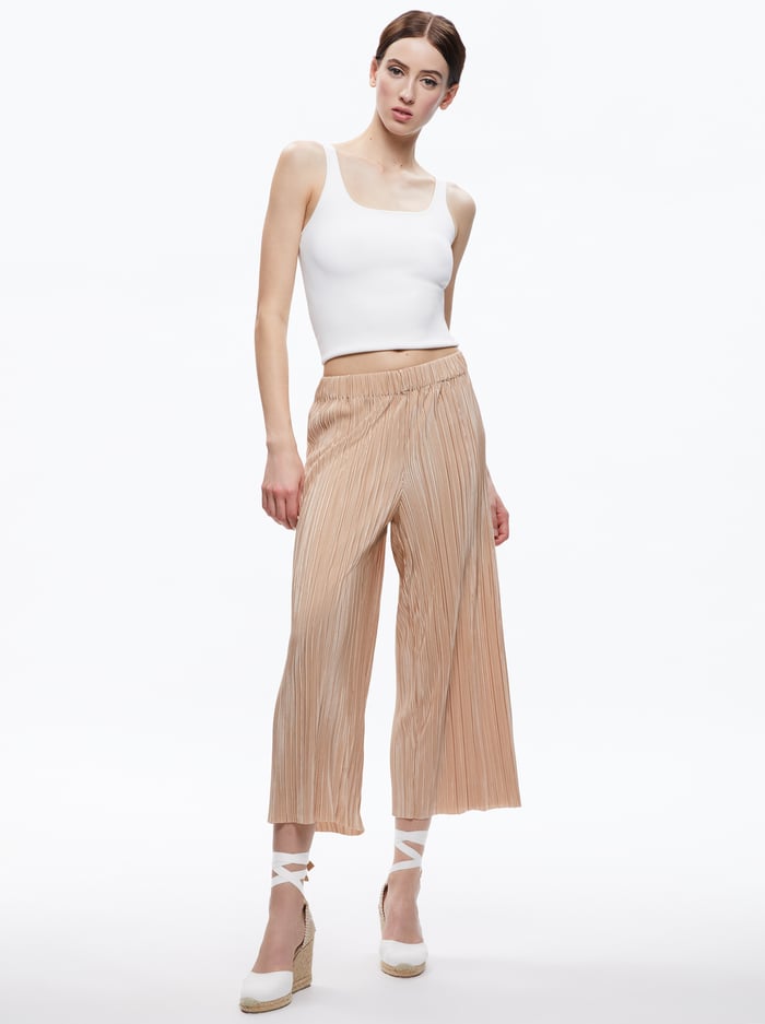 BENNY ELASTIC WAISTBAND ANKLE PANT - ALMOND image 4 - Alice And Olivia