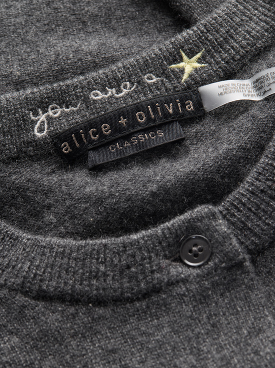 CHARCOAL HEATHER-DOLLIE CASHMERE CARDIGAN