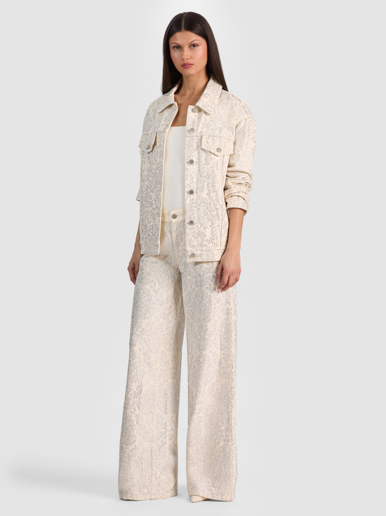 OFF WHITE/MULTI-JEFF EMBELLISHED DENIM JACKET