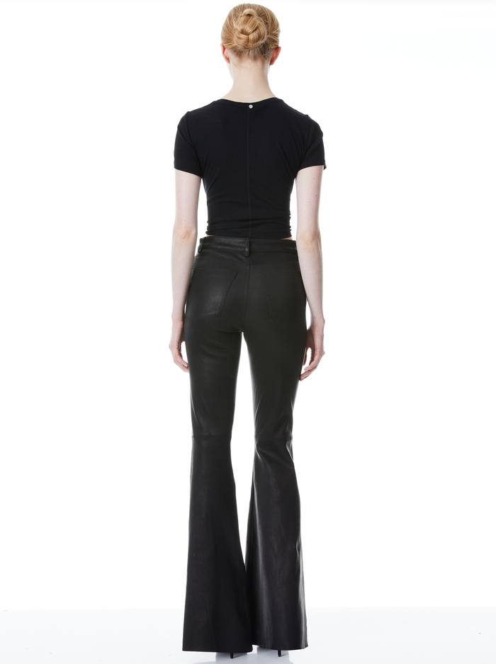 BRENT LEATHER BELL PANT - BLACK image 1 - Alice And Olivia