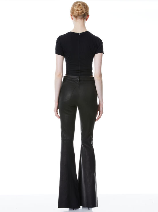 BLACK-BRENT LEATHER BELL PANT