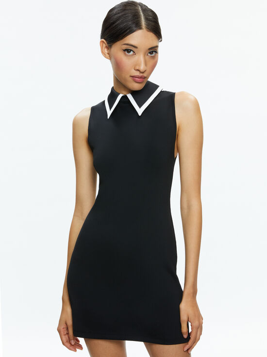 BLACK/OFF WHITE-WYNELL MINI DRESS