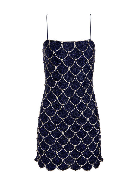 MIDNIGHT BLUE/BLACK-NINA EMBELLISHED MINI DRESS
