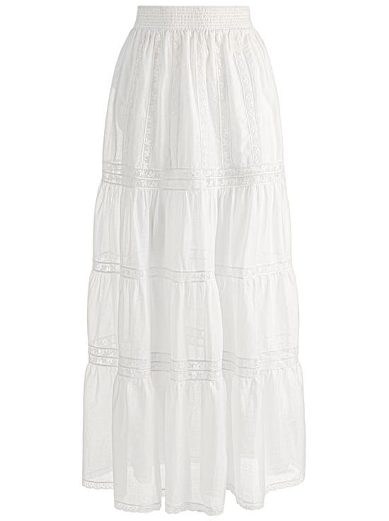 OFF WHITE-KATHRYN TIERED MAXI SKIRT