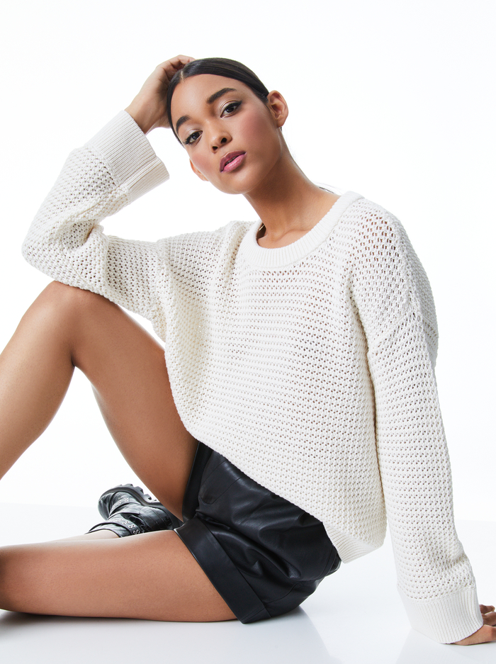 DORLA CREWNECK PULLOVER - SOFT WHITE image 2 - Alice And Olivia