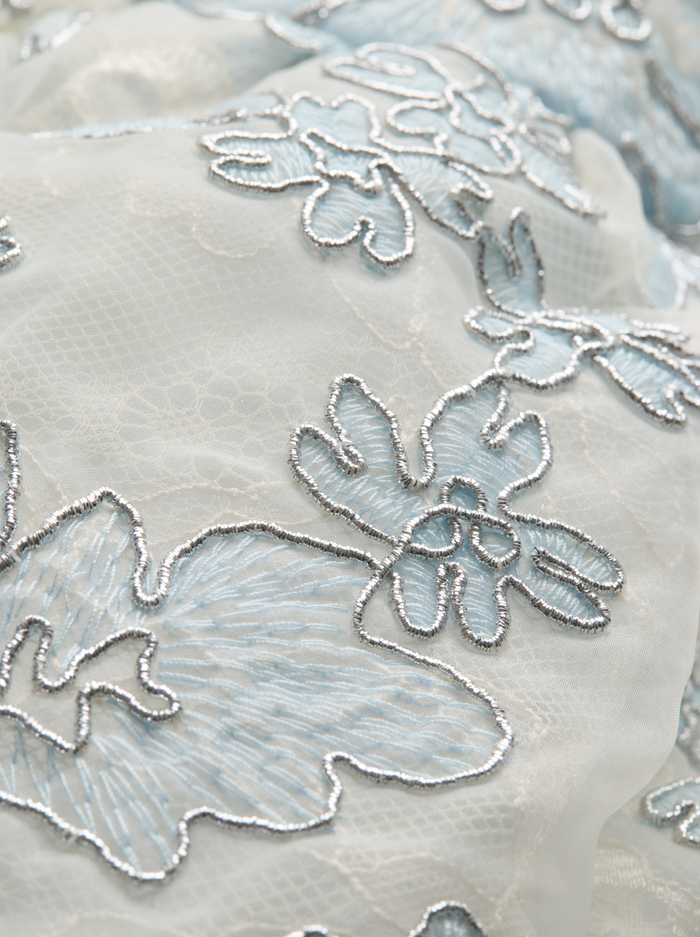 CHARLOTTE LACE MIDI DRESS - OFF WHITE/CAROLINA BLUE image 1 - ALICE + OLIVIA