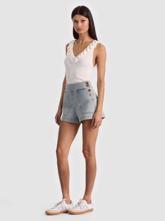 SOFT WHITE-MARNIE RUFFLE TANK