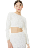 LACEY SEQUIN CROP TOP - OFF WHITE