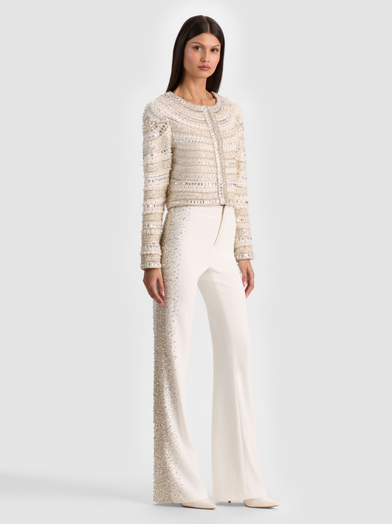 OFF WHITE/SILVER-KIDMAN EMBELLISHED JACKET