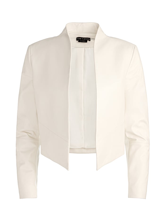 NEW HARVEY LEATHER JACKET - WHITE image 5 - Alice And Olivia