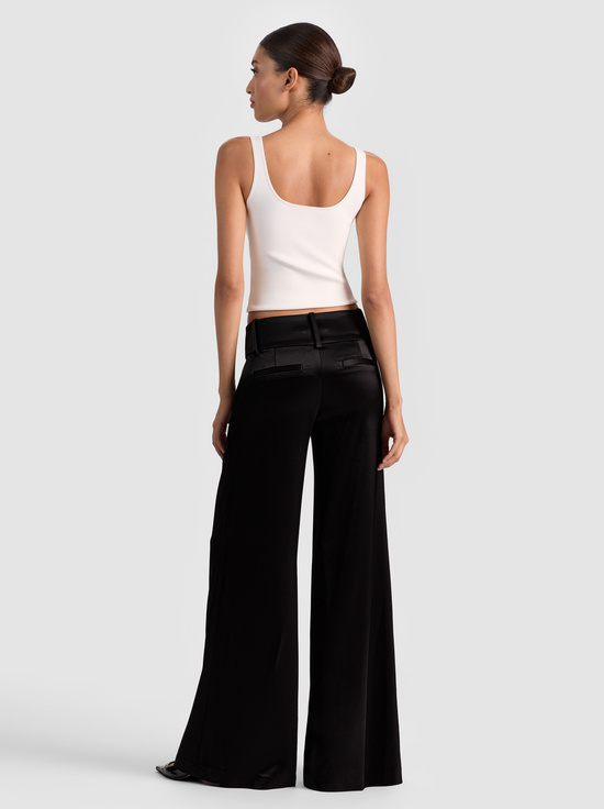 BLACK-OLIVIA SATIN WIDE LEG PANT