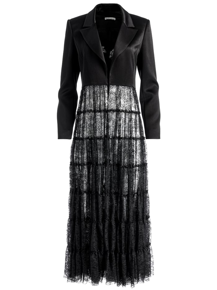 EVERLY DRAMA LACE MAXI BLAZER - BLACK image 5 - Alice And Olivia