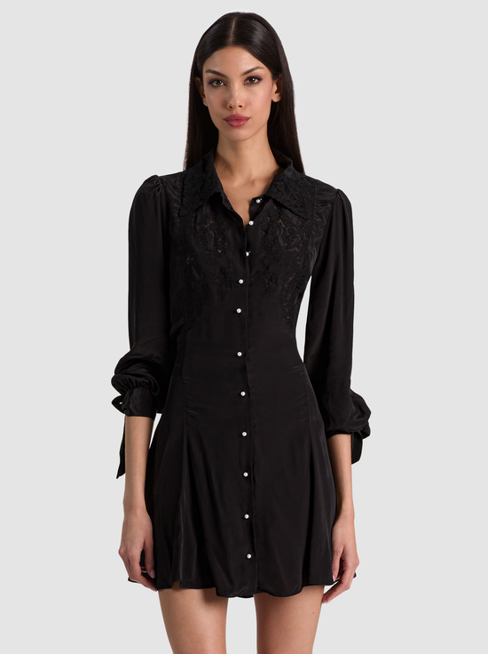 BLACK-DEBORAH MINI SHIRT DRESS