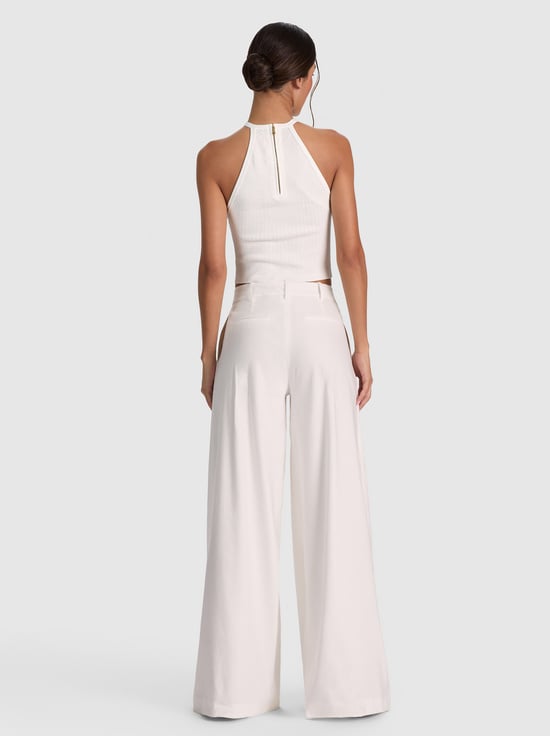 OFF WHITE-BLAIRE PLEATED LINEN PANT
