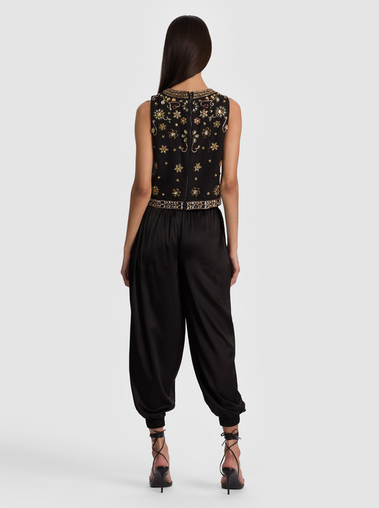 BLACK/MULTI-AMAL EMBELLISHED TANK
