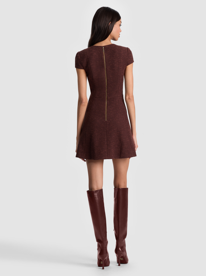 SHILOH MINI DRESS - DARK CHOCOLATE image 2 - ALICE + OLIVIA