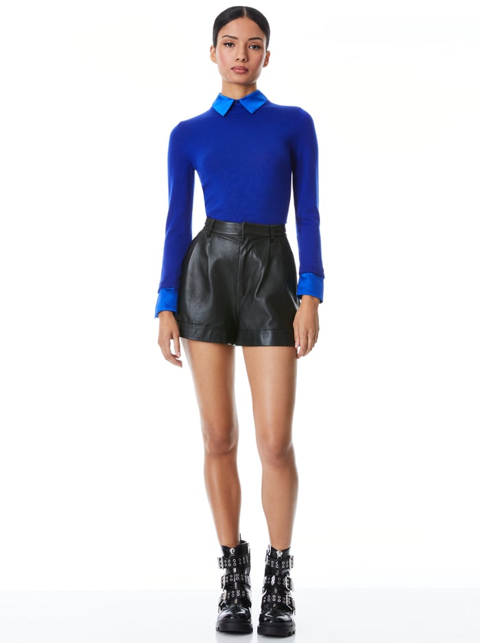 PORLA COLLARED SWEATER - ROYALTY image 2 - Alice And Olivia