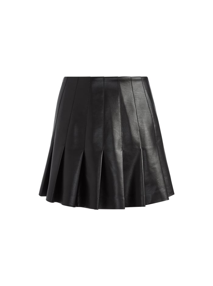 CARTER VEGAN MINI SKIRT - BLACK image 5 - Alice And Olivia