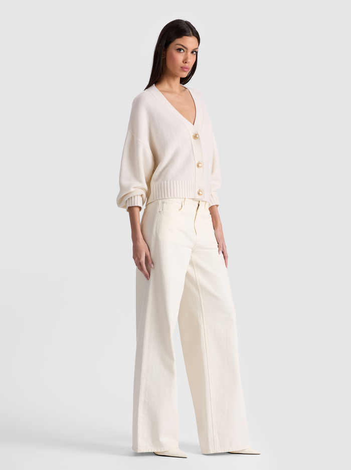 ATTICUS CASHMERE CARDIGAN - ECRU image 4 - Alice And Olivia