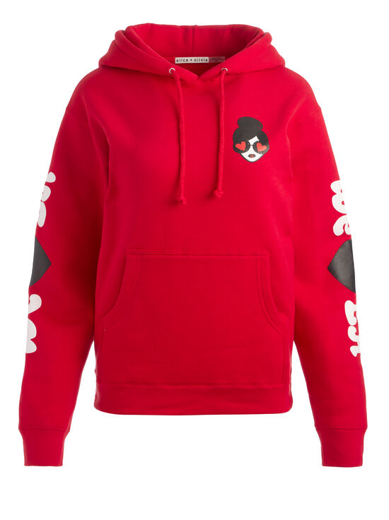 BRIGHT RUBY-WE HEART LA HOODIE