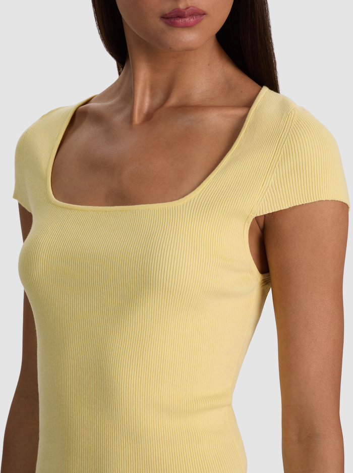 ANAIS RIBBED BABY TEE - BUTTER image 3 - ALICE + OLIVIA