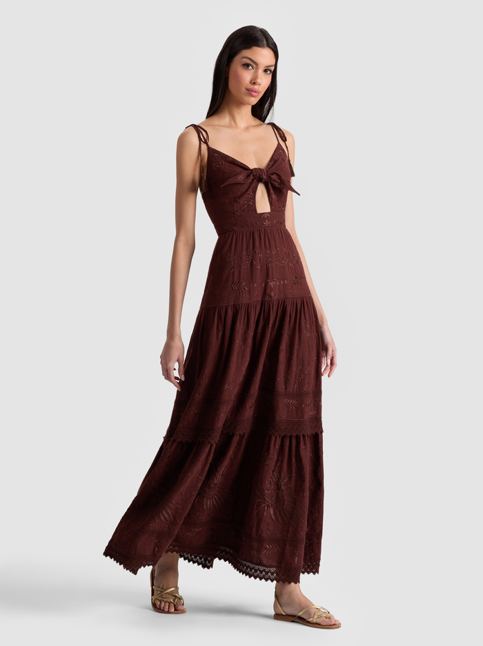 MINKA MAXI DRESS - MOCHA image 3 - Alice And Olivia