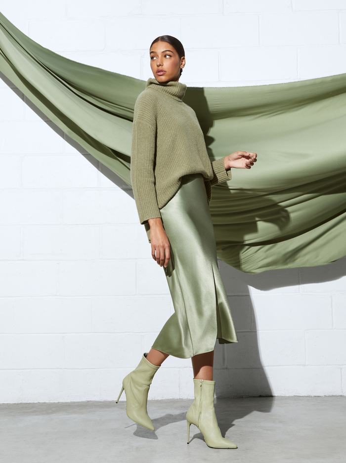 MAEVE ASYMMETRICAL SLIP SKIRT - SAGE image 7 - ALICE + OLIVIA