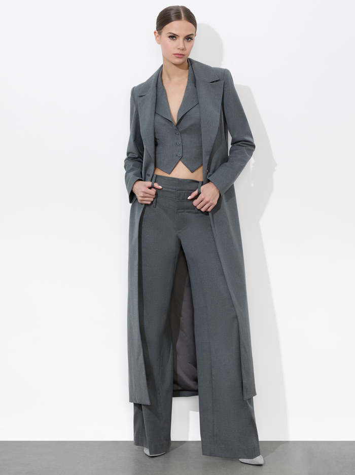 THEO NOTCH COLLAR COAT - SHADOW GREY MELANGE image 4 - Alice And Olivia