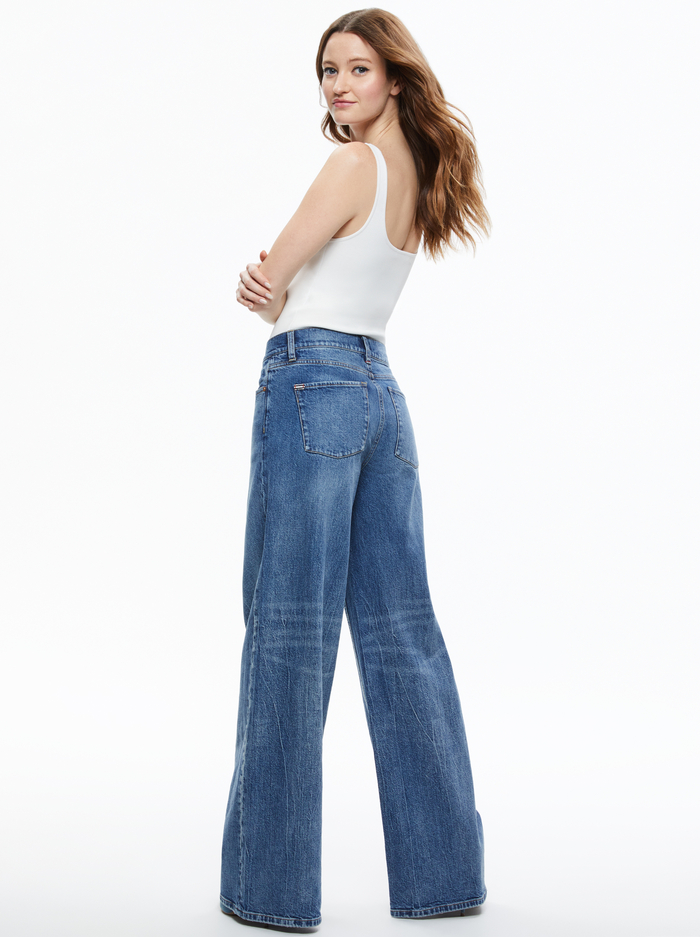 TRISH MID RISE BAGGY JEAN - BROOKLYN BLUE image 2 - Alice And Olivia