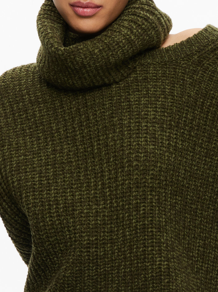 VERE DETACHABLE TURTLENECK SWEATER - OLIVE image 3 - ALICE + OLIVIA