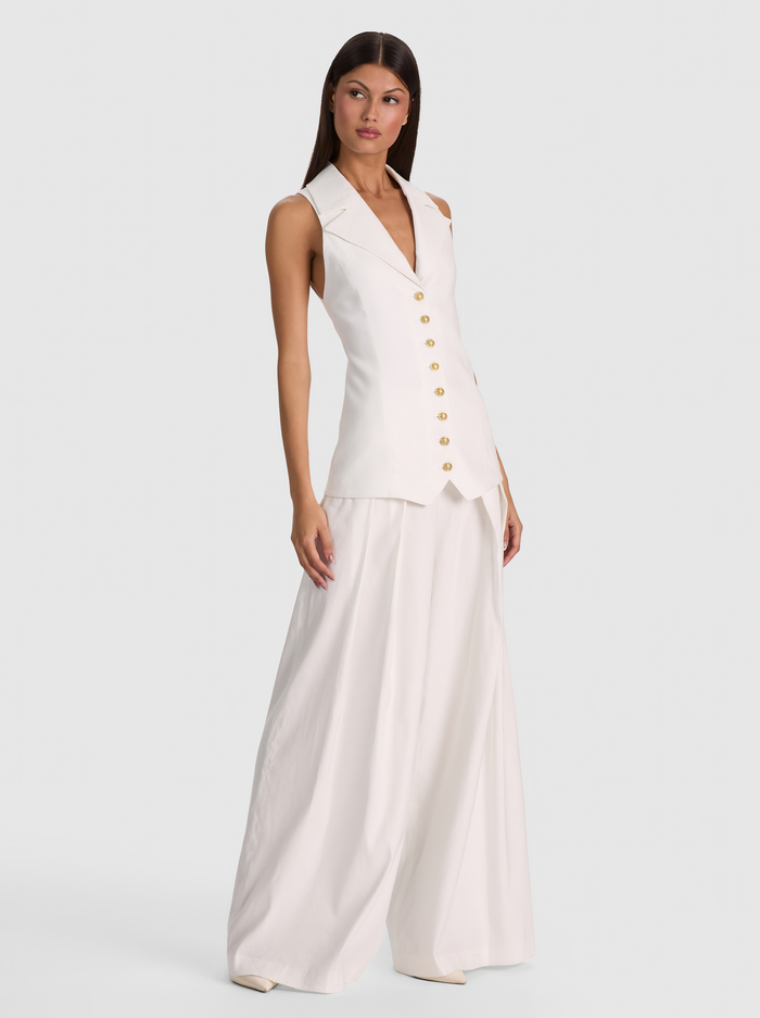 PAT COLLARED LONG VEST - OFF WHITE image 4 - ALICE + OLIVIA