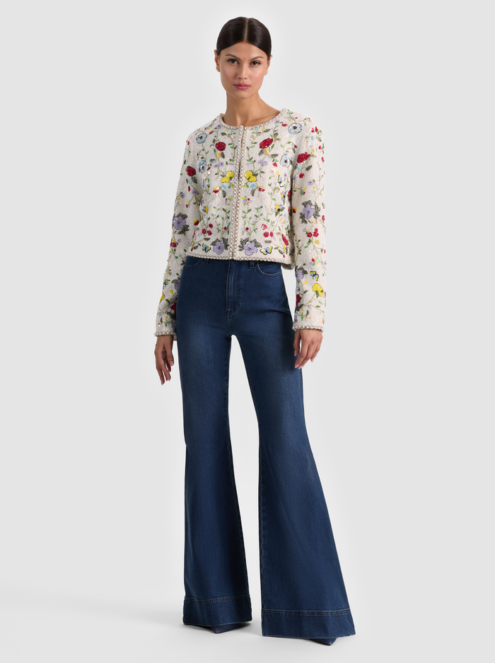 KIDMAN EMBELLISHED JACKET - TWISTING VINES OFF WHITE image 1 - ALICE + OLIVIA