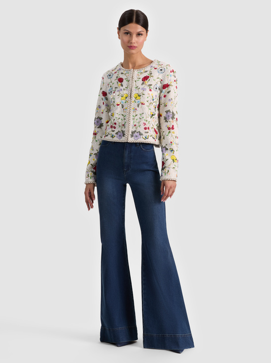 TWISTING VINES OFF WHITE-KIDMAN EMBELLISHED JACKET