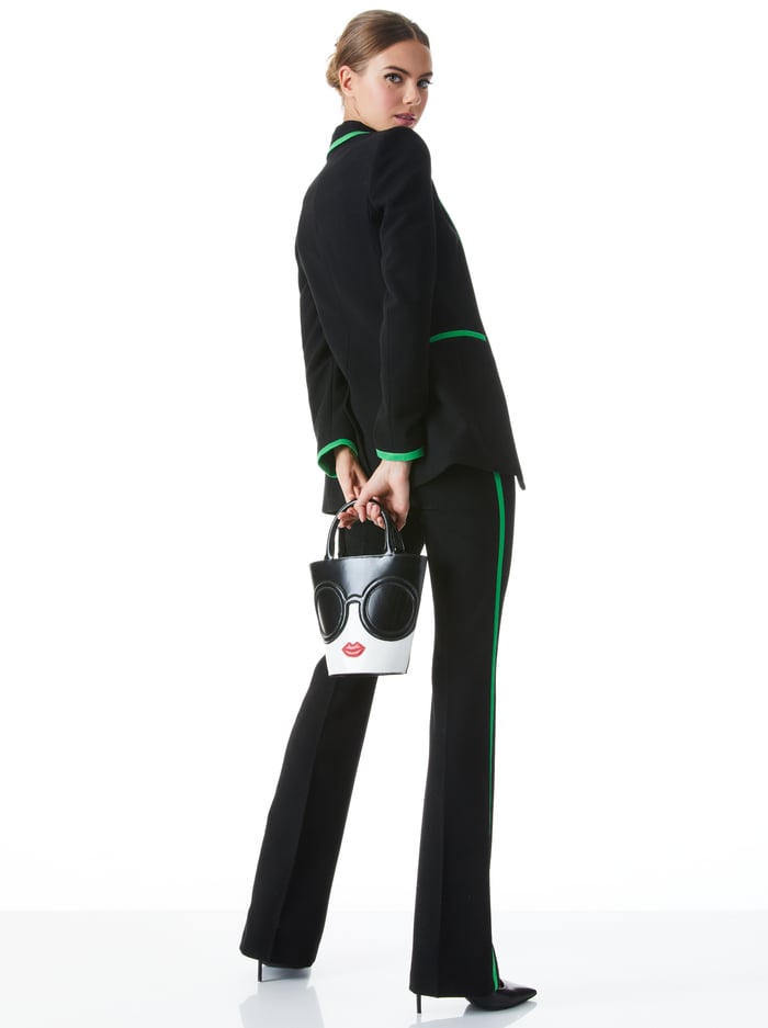 BREANN FITTED BLAZER - BLACK/GARDEN GREEN image 1 - Alice And Olivia