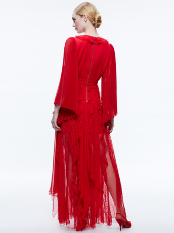 PERFECT RUBY-DAY SUNBURST SLEEVE MAXI DRESS