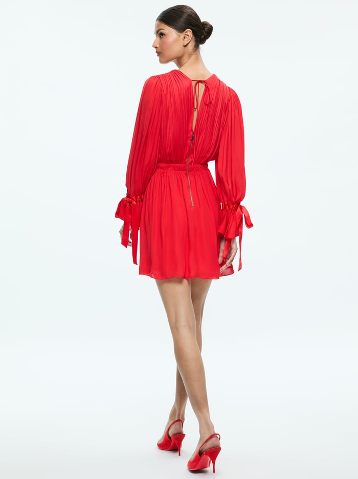 CLARISSA MINI DRESS - BRIGHT RUBY image 2 - Alice And Olivia