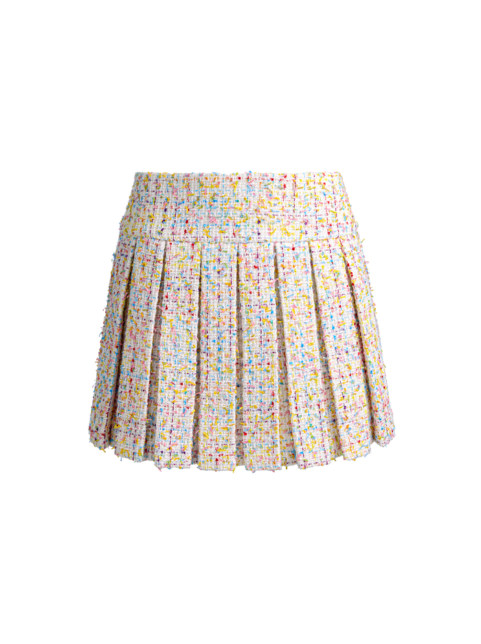 EMILIE TWEED MINI SKIRT - OFF WHITE/MULTI image 5 - ALICE + OLIVIA