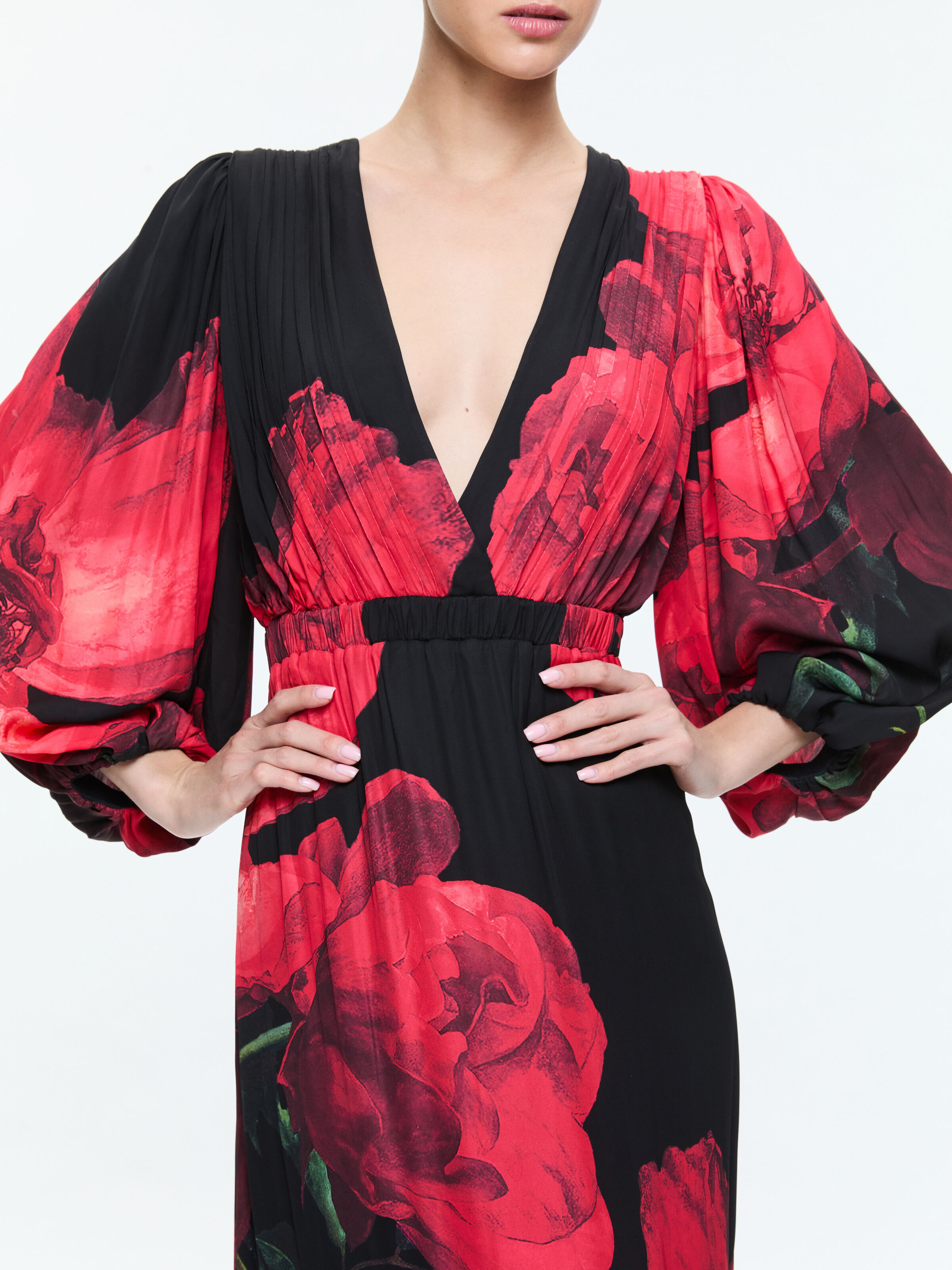 Corine Mini Dress In Peony Petals Bright Ruby | Alice + Olivia Corine Mini Dress In Peony Petals Bright Ruby | Alice + Olivia